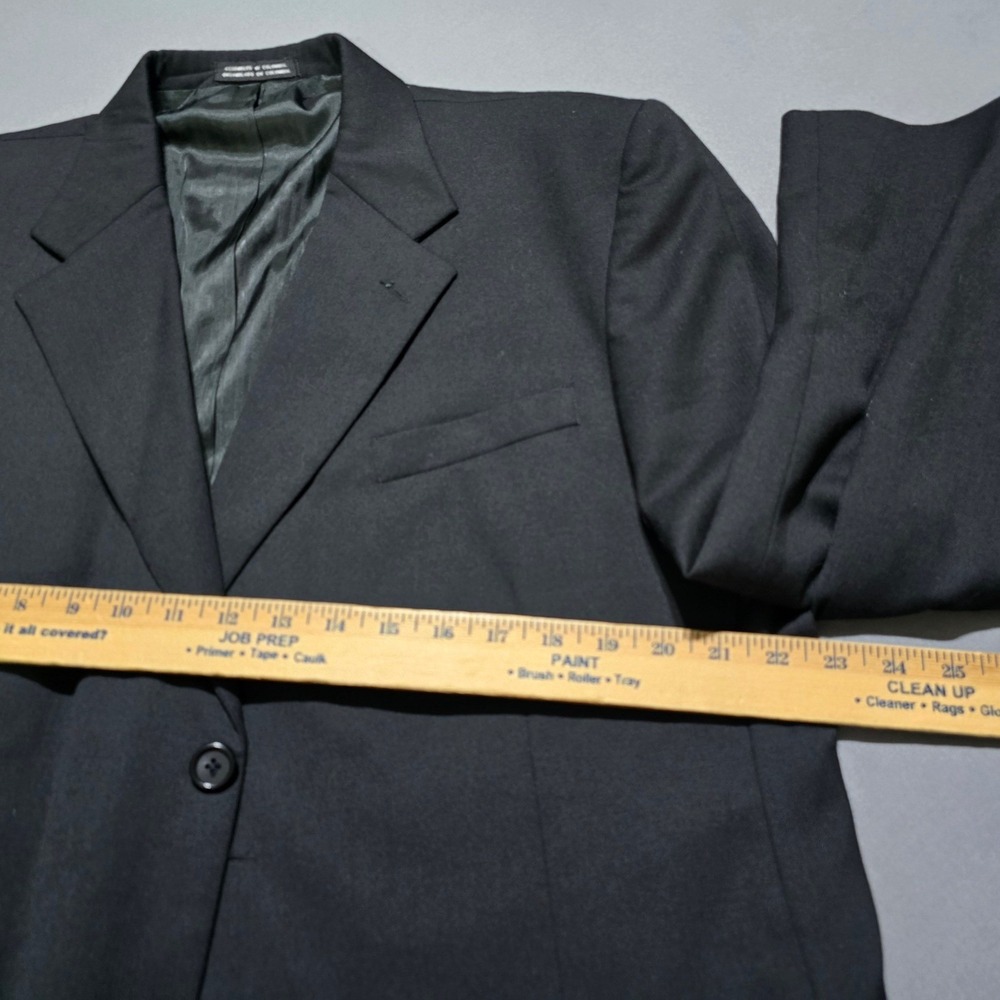 Stafford Blazer Mens 44R Black 100% Pure‎ New Wool 3 Button Sport Coat - Picture 2 of 13